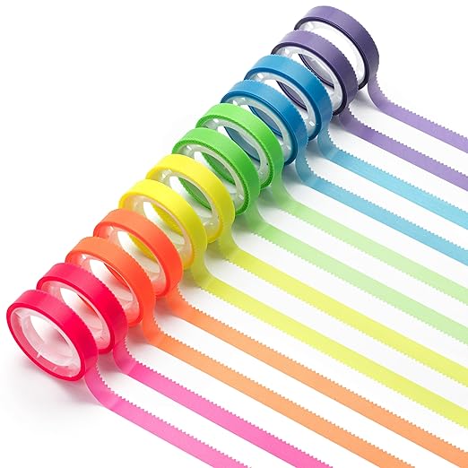 Mr. Pen- Highlighter Tape, 12 Rolls, 0.31" x 16.5 ft, Bible Highlighter Tape, Colorful Highlighter Strips, Transparent Highlighter Tape Removable for Books, Highlighting Tape, Highlight Tape