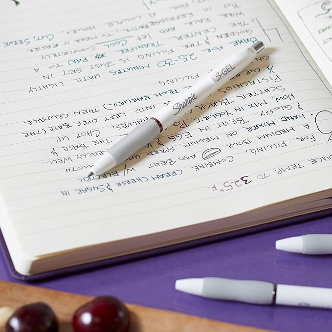 Sharpie S-Gel Pens, Pearl White Body, Medium Point (0.7mm), Gel Ink Pens for Journaling and Coloring, Bold Jewel Color Assortment, 4 Count