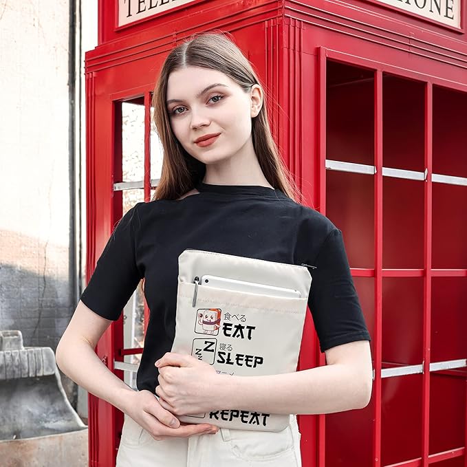 PLITI Eat Sleep Anime Repeat Cute Kawaii Manga Gift Anime Book Sleeve Anime Lover Gift Japanese Anime Fans Gift (Sleep Anime Repeat BS)