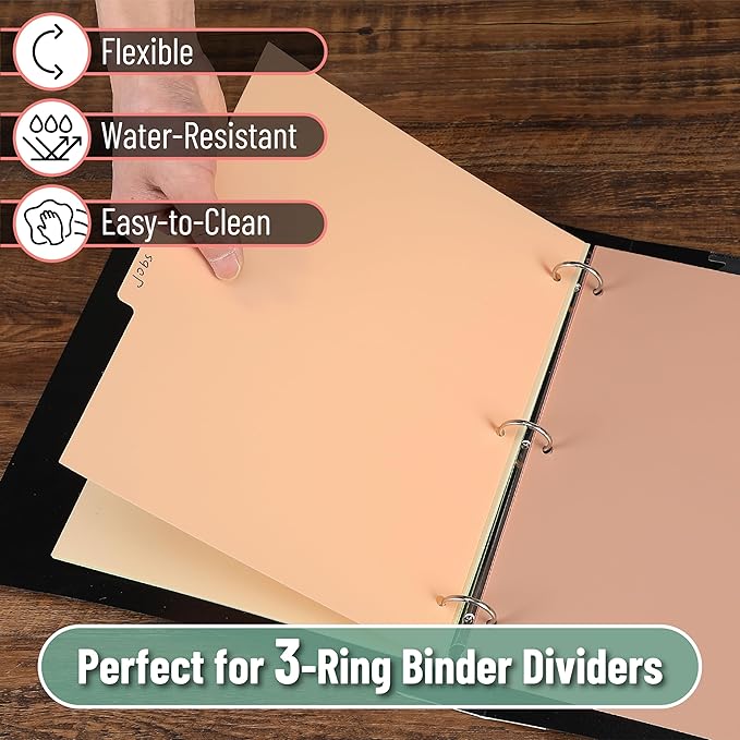 Mr. Pen- Binder Dividers, 6 Tab Dividers, Pack of 2 Sets (12 Dividers Total), Dividers, Plastic Dividers for 3 Ring Binder, Binder Dividers with Tabs, Binder Tabs, 3 Ring Binder Dividers