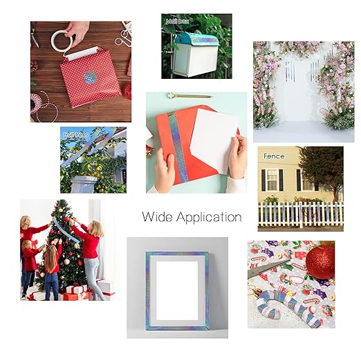 Self-Adhesive Holographic Reflective Tape for Craft Project, DIY Art, Home Decoration, Holiday Packing, etc, 2 Inches by 164 Feet