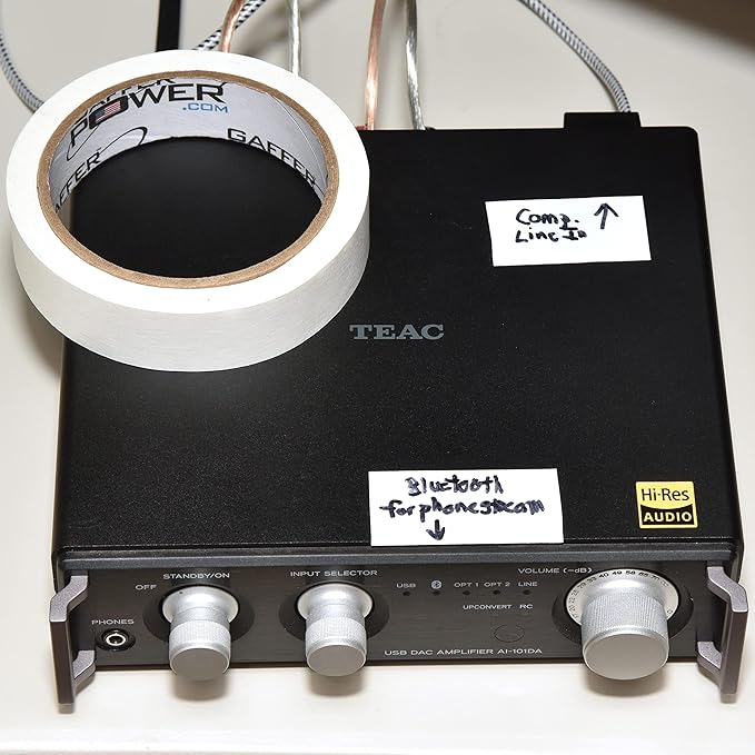 Gaffer Power Labeling Tape - Clean Removable Console Tape | Adhesive Tape for Light Control Board, DJ Mixing Board, Audio Mixer, Arts and Crafts - 1" x20Yds