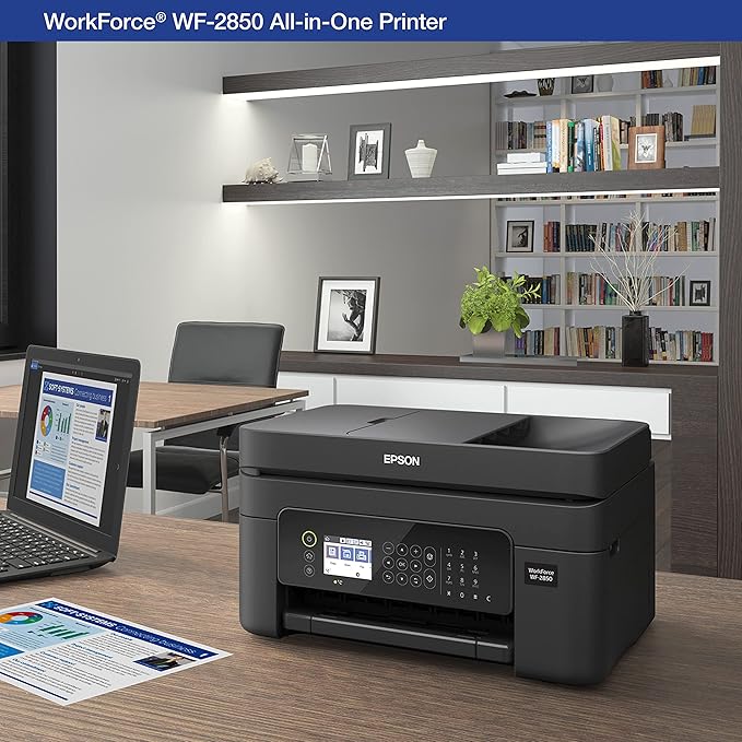 Epson Workforce WF-2850 Wireless All-in-One Printer with Scan, Copy, Fax