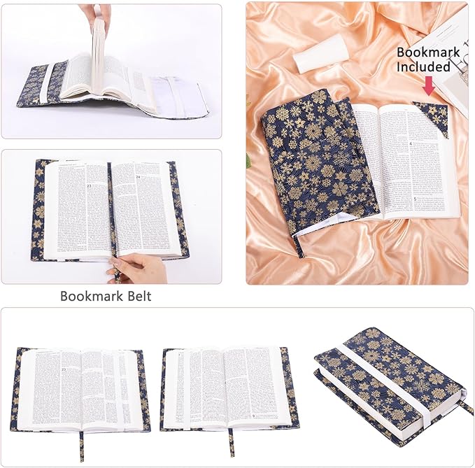 Book Covers with Corner Bookmark - Fabric Dust Jackets for Books - Book Protector for Book Lovers - Book Covers for for Paperbacks,Hardcover,Bibles - Soft Cover Book Sleeve for AA Books