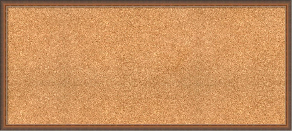 Amanti Art Natural Cork Board for Wall, 26x58 Vision Board with Bronze Frame, Oversize Corkboard Office Decor for Home Organization, Modern Corkboard Pinboard to Display Items for Home Organization