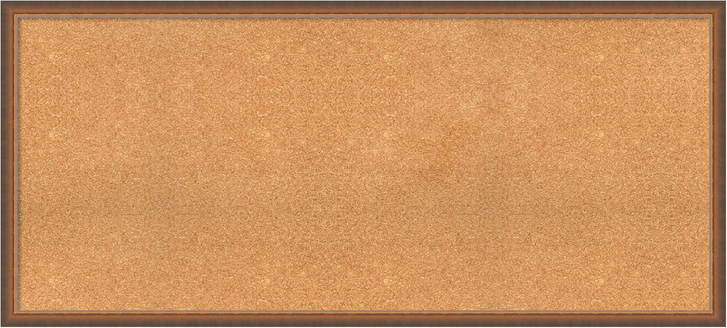 Amanti Art Natural Cork Board for Wall, 26x58 Vision Board with Bronze Frame, Oversize Corkboard Office Decor for Home Organization, Modern Corkboard Pinboard to Display Items for Home Organization