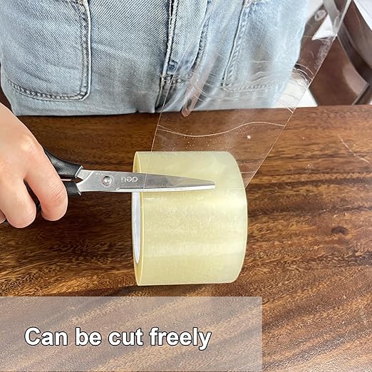 WELSTIK 6 Pack Clear Packing Tape 3 Inch Refills, Industrial Shipping Box Transparent Packing Tape for Moving, Office, Home, 2.4Mil 3 Inch x 60 Yard