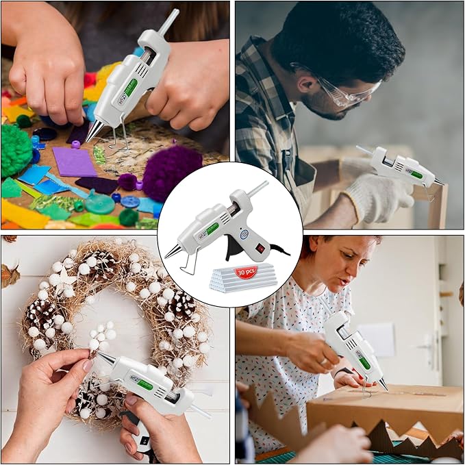 Hot Glue Gun Kit with 30 Glue Sticks, Fast Preheating Hot Melt, High Temp for School Crafts DIY Arts and Quick Home Repairs (20w)