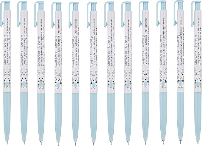 ZEESOON Xeno Lunatic Lunny 0.38mm Slim Ball Point Pen Dozen Box 12 Pcs, Made in Korea (Sky Blue 12pcs)