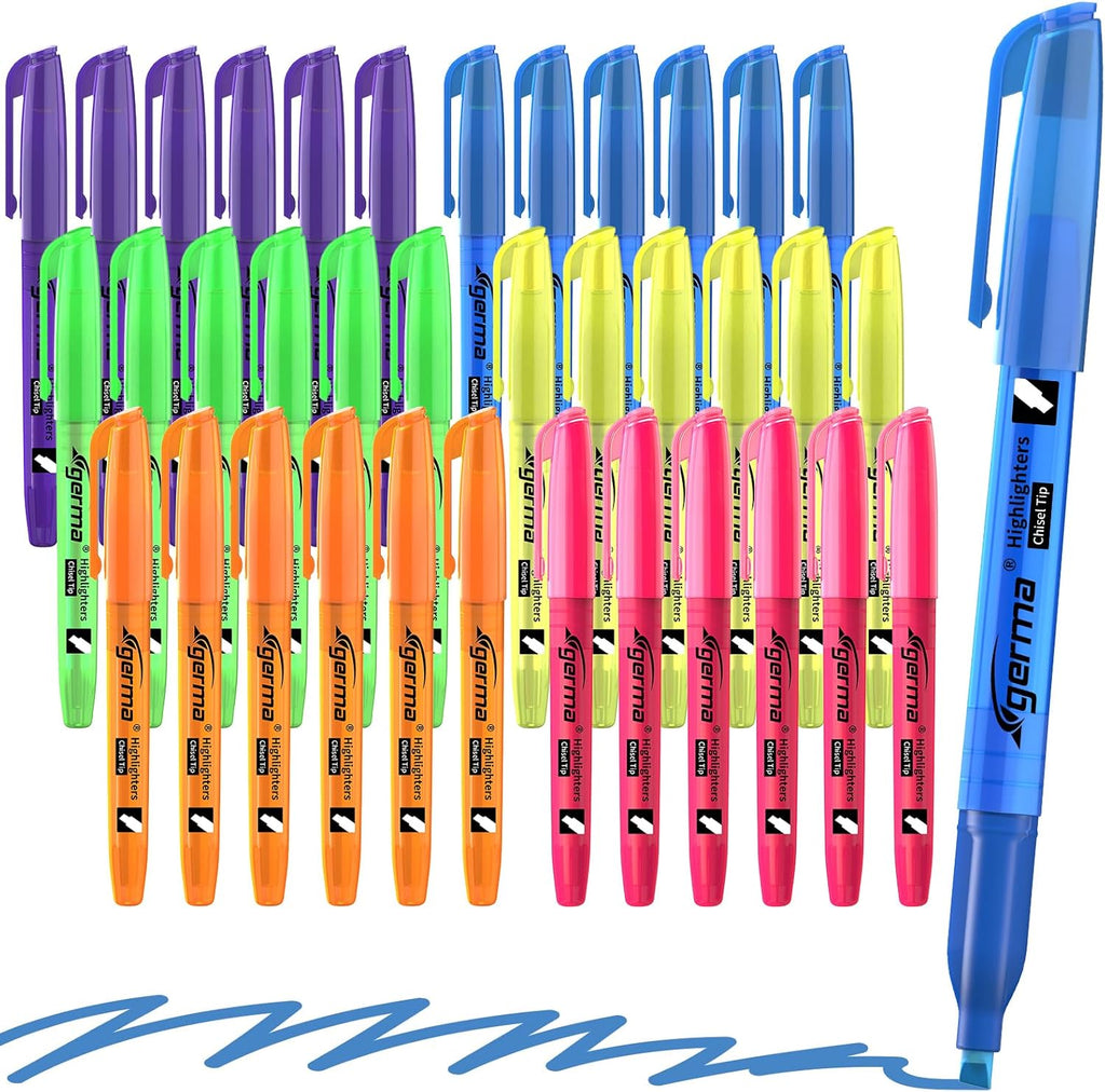 Assorted Colors Fluorescent Highlighters, 36 Pack, Chisel Tip Colored Highlighter Bulk, Quickly Drying, Perfect for Students Kids Adults Classroom, School, Office, Bible Study