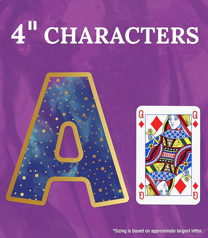 Carson Dellosa 219-Piece 4 Inch Galaxy Marble Cutout Letters for Bulletin Boards, Numbers, Punctuation & Symbols, Space Themed Bulletin Board Letters, Galaxy Classroom Letters for Bulletin Board