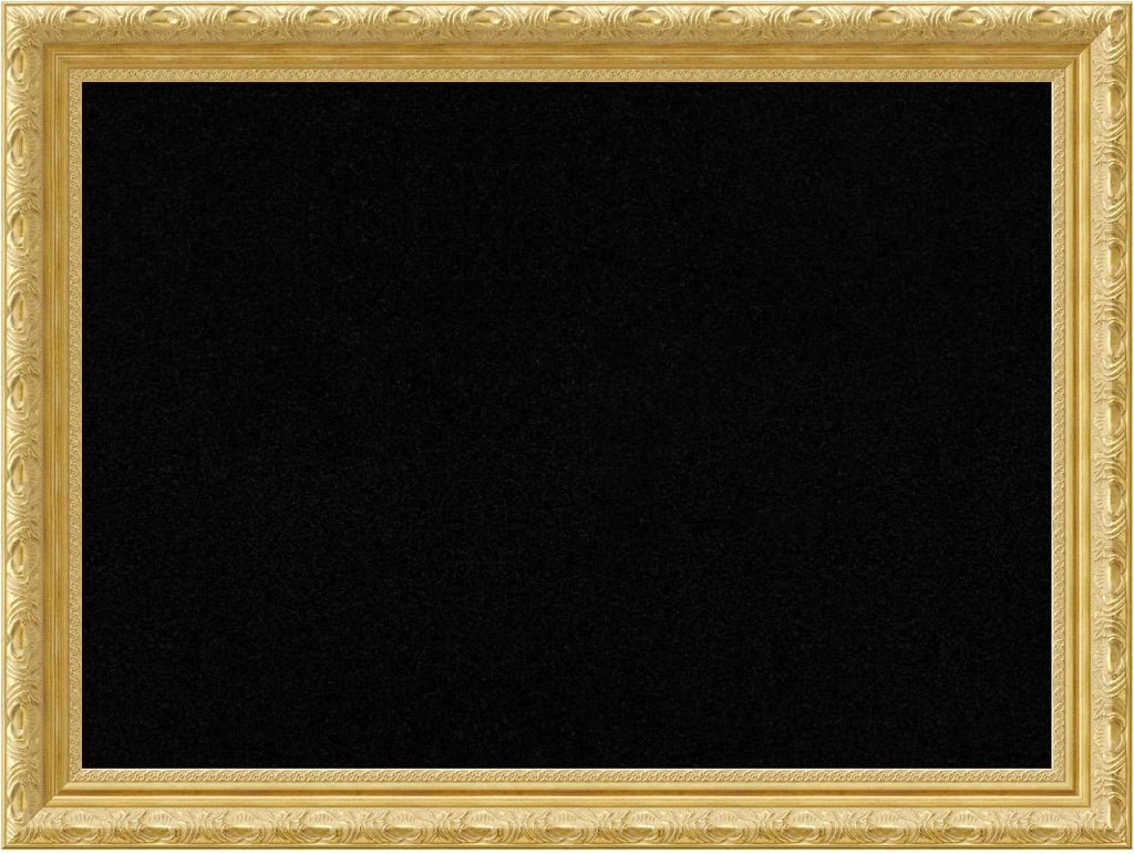 Amanti Art Black Cork Board for Wall, 24x32 Vision Board with Gold Wood Frame, Medium Corkboard Office Decor for Home Organization, Traditional Corkboard Pinboard to display items for home