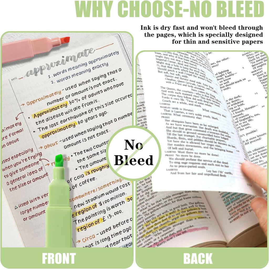 Highlighters Assorted Colors,8pcs Bible Highlighters No Bleed Hghlighter Markers for Journaling Back to School Teacher Supplies Office Supplies
