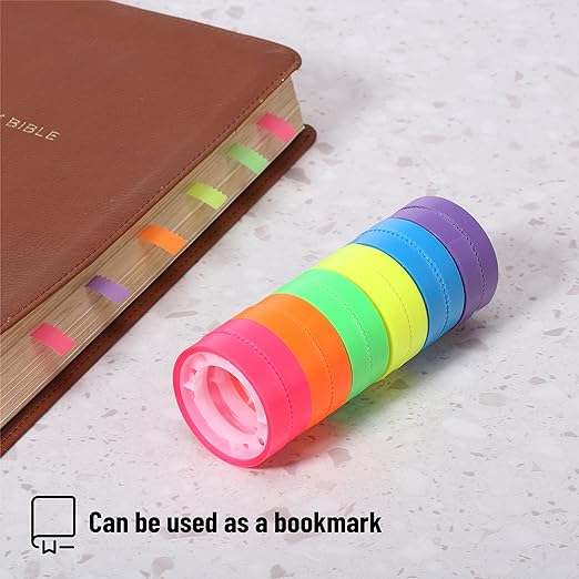 Mr. Pen- Highlighter Tape, 12 Rolls, 0.31" x 16.5 ft, Bible Highlighter Tape, Colorful Highlighter Strips, Transparent Highlighter Tape Removable for Books, Highlighting Tape, Highlight Tape