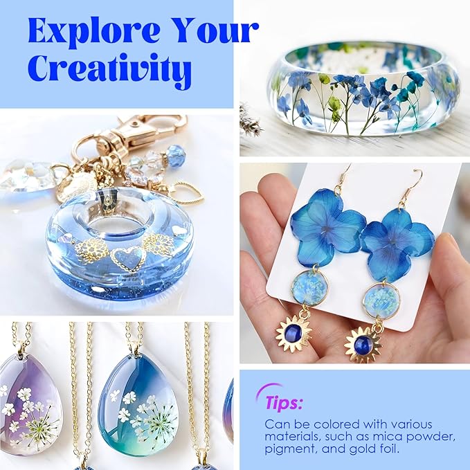 Bsrezn 300g UV Cure Resin Hard, Upgraded Crystal Clear Premixed Resin for Jewelry Making and Craft Decoration(3 x 100g)