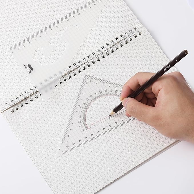 Mr. Pen- Triangle Ruler, 2 Pack, 17&11, 30/60 & 45/90, Right Triangle Ruler for Drawing, 30/60 Degree Triangle Plastic, 30 60 90 Triangle, Drawing Triangle Angle
