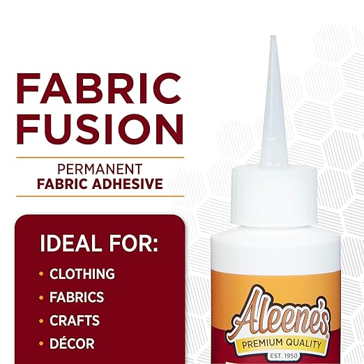 Aleene's Fusion Fabric Adhesive 2 fl oz 3-Pack, Washable Fabric Glue for Clothes, Denim, Leather, Patches, Polyester, Cotton, Fabrics, Dries Flexible