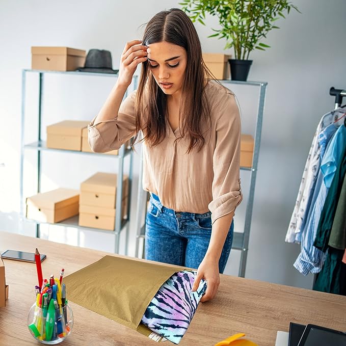 Honeycomb paper padded envelope sealable mailers (100, #5-10.5" x 15")