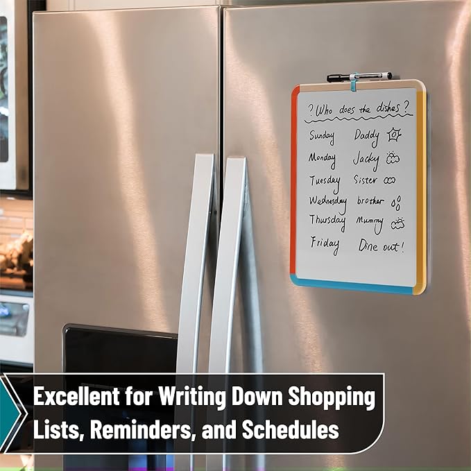 Mr. Pen- Dry Erase Board, 14” x 11” with a Black Dry Erase Marker, Colorful Frame, Small White Board, White Board for Kids, White Board for Students, Small Dry Erase Board, Mini White Board