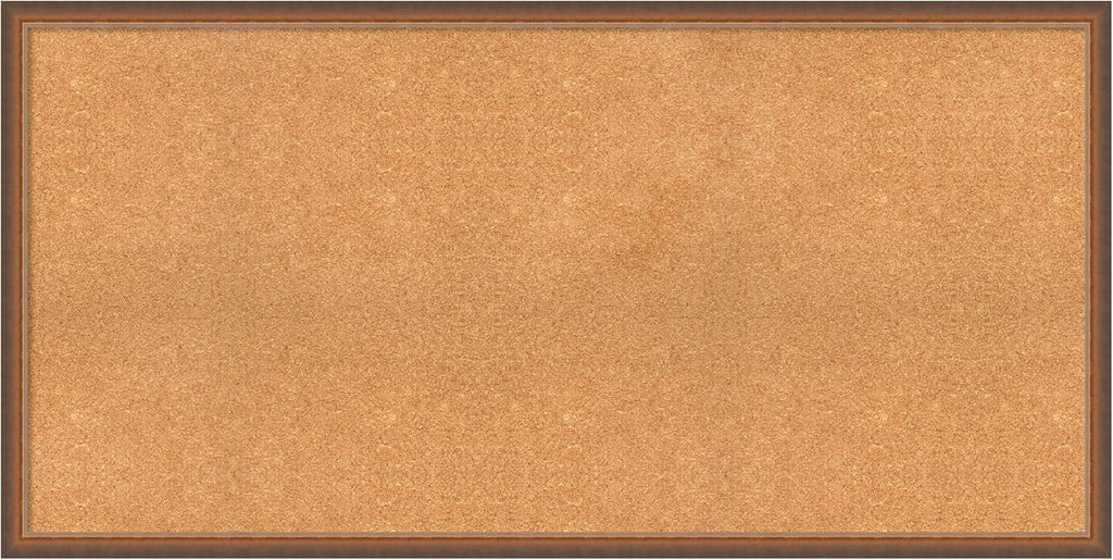 Amanti Art Natural Cork Board for Wall, 28x56 Vision Board with Bronze Frame, Oversize Corkboard Office Decor for Home Organization, Modern Corkboard Pinboard to Display Items for Home Organization