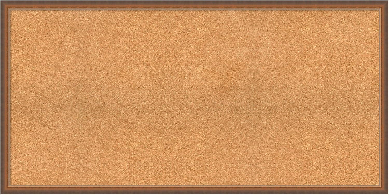 Amanti Art Natural Cork Board for Wall, 28x56 Vision Board with Bronze Frame, Oversize Corkboard Office Decor for Home Organization, Modern Corkboard Pinboard to Display Items for Home Organization