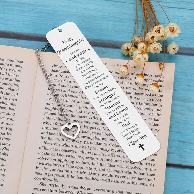 Christmas Bookmarks for Girls Kids, Stocking Stuffers for Granddaughter Teens 16-18, Christmas Gifts for Granddaughter, Granddaughter Gifts from Grandma, Birthday Gifts for Granddaughter