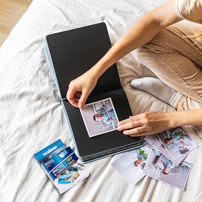 Durony 300 Pieces Photo Sticker White Double-Sided Self Adhesive Photo Tapes for Pictures DIY Photo Album Journal