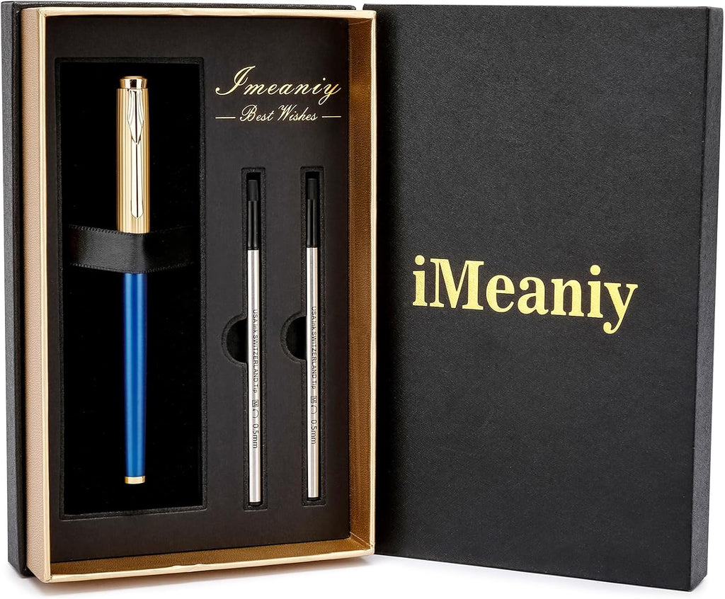 Nice Rollerball Pens with Real 24K Finish- Fancy Roller Ball Point Pens for Writing Journaling Note Taking Signature, Luxury Pen for Men Women Writers Christmas Graduation Gifts