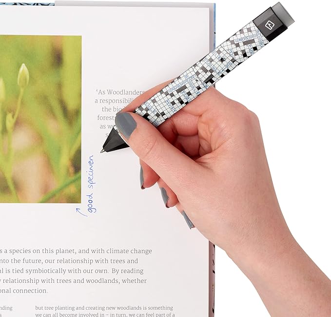 New Pen Bookmark with Refills | Erasable Ballpoint Gel Pen and Bookmark 3-in-1 | Ink Novelty Pen with Eraser | Page Marker | Book Marker | Page Holder Clip | Gift for Reader and Writer (Crosswords)