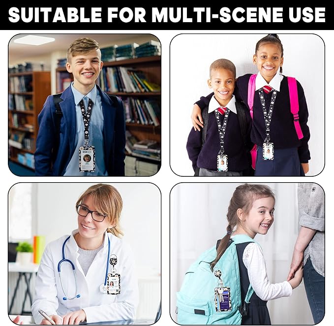 Cute ID Badge Holder with Lanyard Retractable Badge Reel Clip Funny Lanyards for ID Badges Name Tags Keychain for Office Teacher Doctor Student Women Men Nurse Accessories for Work