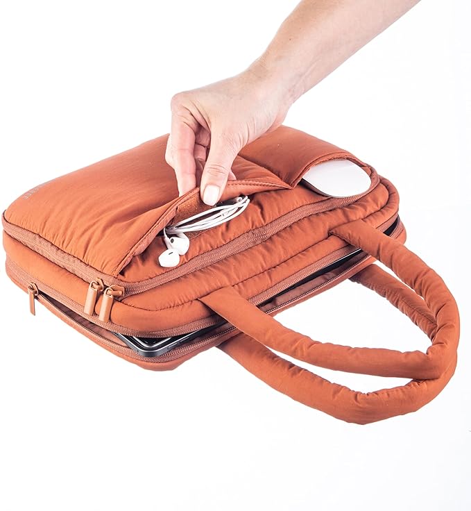 DiverseBee Large Bible Cover with Handles, Bible Carrying Case for Women, Bible Tote Bag, Book Cover, Bible Accessories Gift (Terracotta)