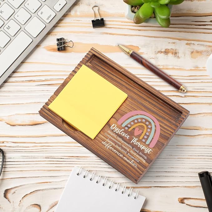 Dyslexia Therapist Gift Sticky Note Holder, Thank You Gifts for Dyslexia Therapy, Dyslexia Teacher Specialist Appreciation, Self-Stick Note Pad Holders for Therapist Clinic Staff TZP50