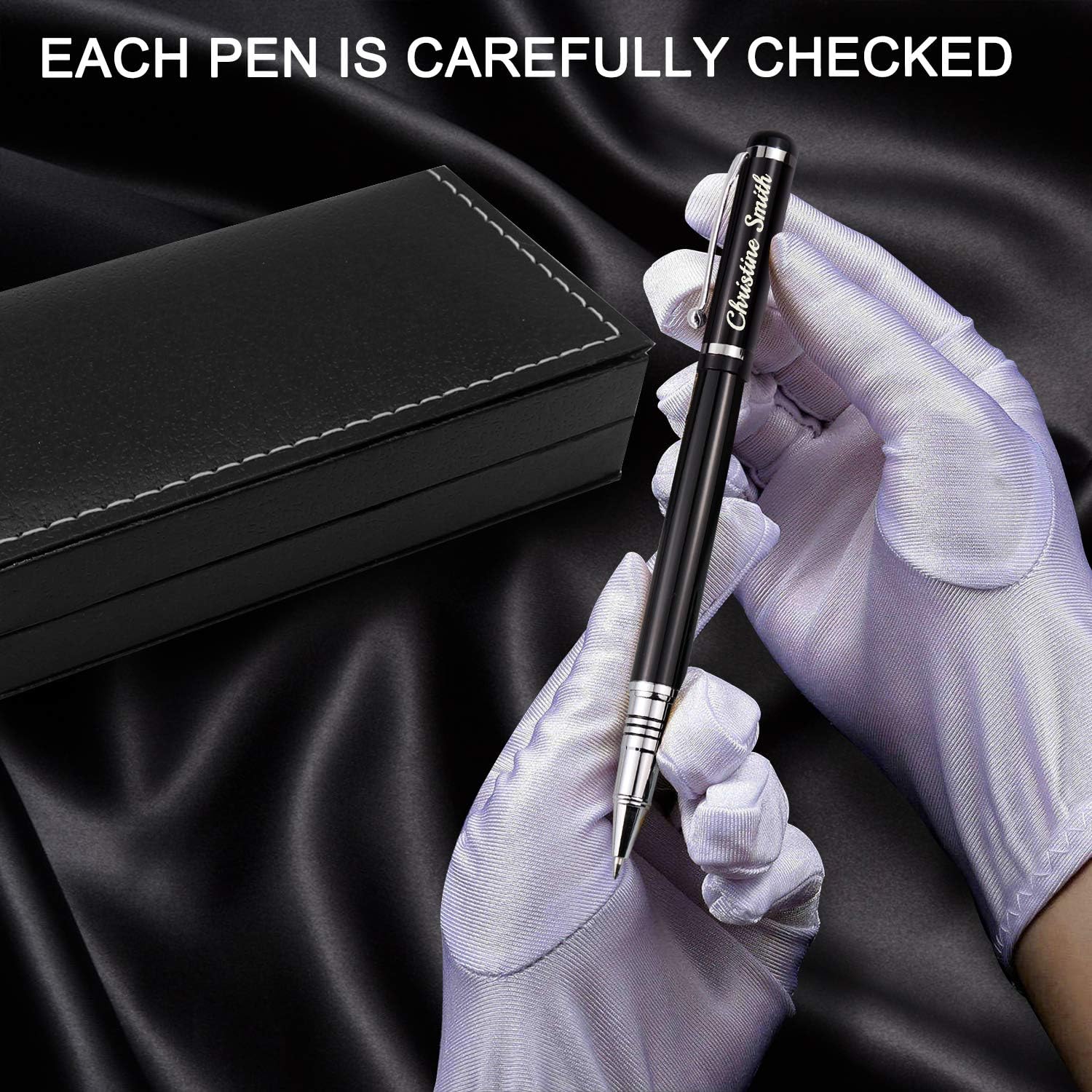 Amlion Personalized Pens Custom Engraved Pen with Name, Refillable Medium Refill, Personalized Gifts for Men Women