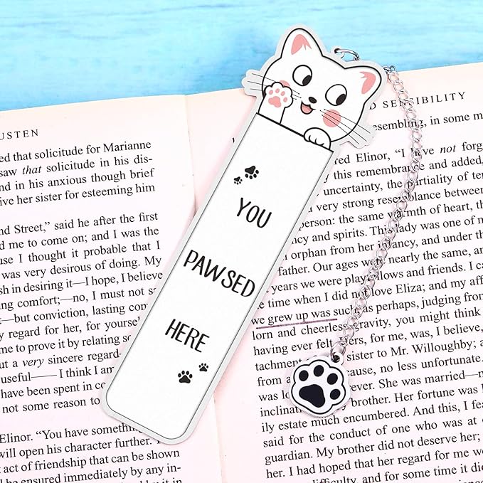 Cat Lover Gifts for Women Cute, Book Accessories, Cat Bookmark, Gag Christmas Gifts for Coworkers, Cat Mom Gifts, Cat Gifts f or Cat Lovers, Girls Stocking Stuffers, Bookish Items