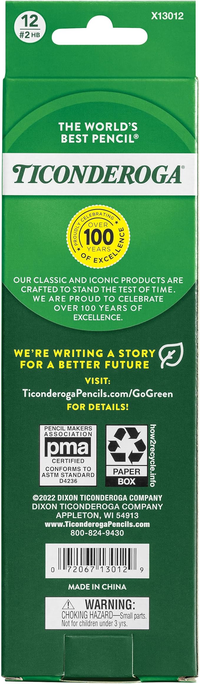 Ticonderoga My First Tri-Write Wood-Cased Pencils, Pre-Sharpened, 2 HB, With Erasers, Neon Colors, 12 Count