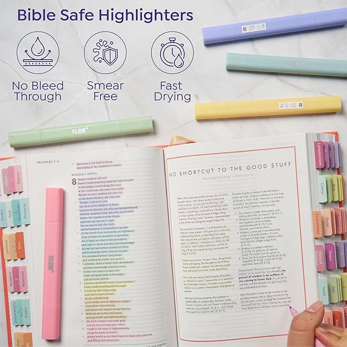 BLIEVE- Aesthetic Bible Highlighters No Bleed Through Assorted Colors, Cute Highlighter Dual Tip For Journaling Supplies And School Accessories, Bible Highlighters And Pens No Bleed (CANDY)