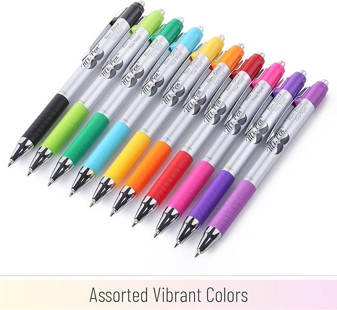 Mr. Pen- Bible Pens, 10 Pack, Assorted Color Pens, Bible Pens No Bleed Through, Bible Journaling Pens, No Bleed Pens, Bible Journaling Supplies, Non-Bleed Fine Point Pens, Colorful Bible Pen
