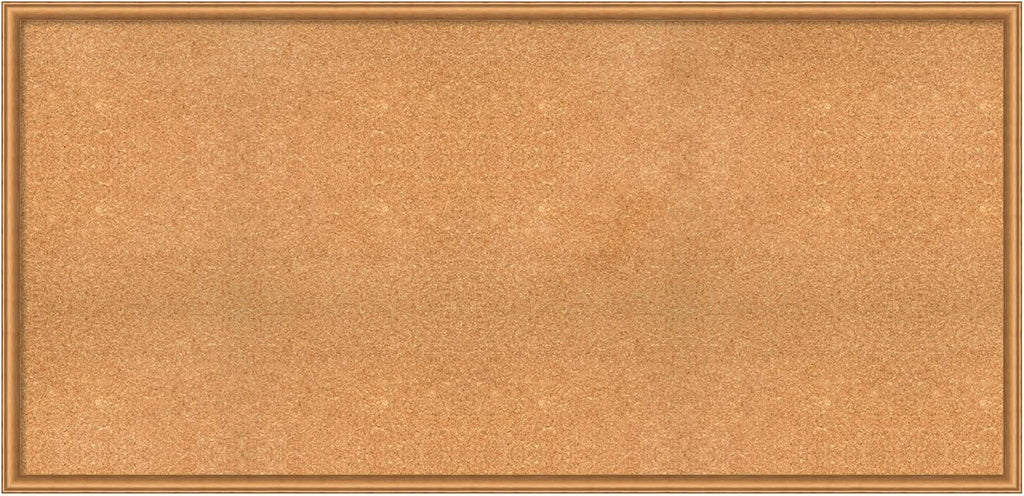 Amanti Art Natural Cork Board for Wall, 30x62 Vision Board with Bronze Frame, Oversize Corkboard Office Decor for Home Organization, Casual Corkboard Pinboard to Display Items for Home Organization