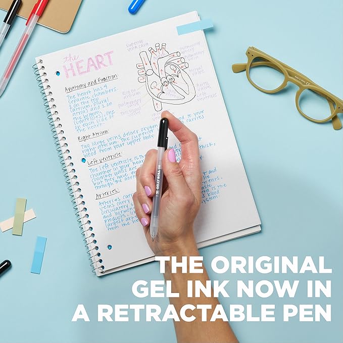 SAKURA Gelly Roll Retractable Gel Pens Colored - Sparkle Set - Medium Point Ink Pen for Journaling, Art, or Drawing - Colored Gel Pens with Glitter, Metallic, Blue & Black Pens - 10 Pack