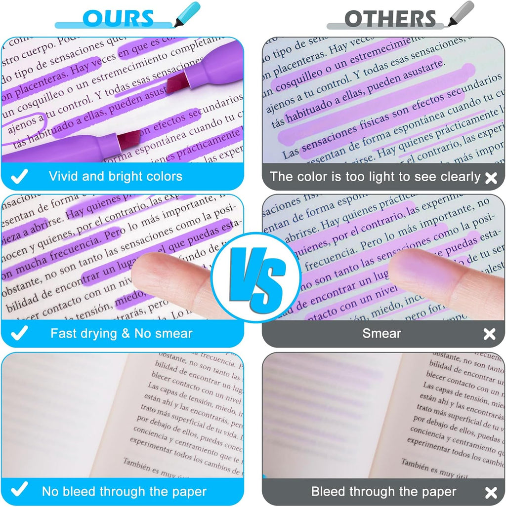 Duchong Highlighters, 30 Packs Purple Highlighter Bright Colors Bulk, Chisel Tip Dry-Quickly No Bleed Highlighter Markers for Adults Kids, Office Classroom Must Have, School Supplies for Teachers