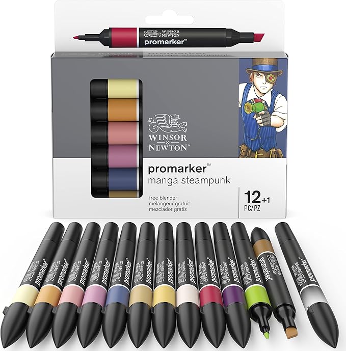 Winsor & Newton Promarker, Set of 12, Manga Steampunk