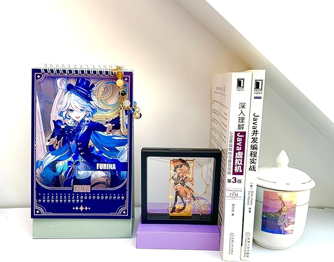 Genshin Impact Navia Metal Bookmark - Anime Figure Merch with 3D Display Box - Birthday Gifts for Fans Friends Gamer Book Lovers - Zllada