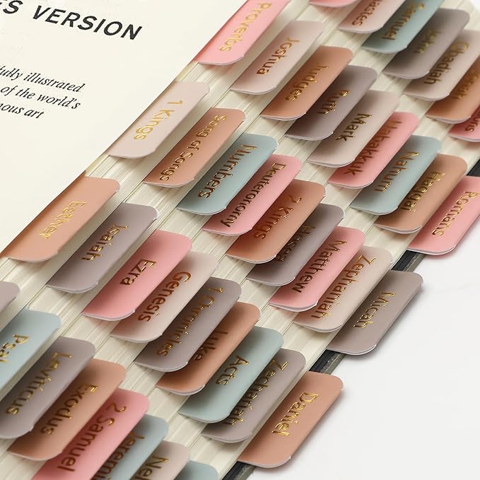 Mr. Pen- Bible Tabs, 75 Tabs, Spring Palette, Gold Embossed Lettering, Laminated Bible Tabs for Women and Men, Bible Tabs for Study Bible Index Tabs, Bible Book Tabs, Bible Labels Tabs