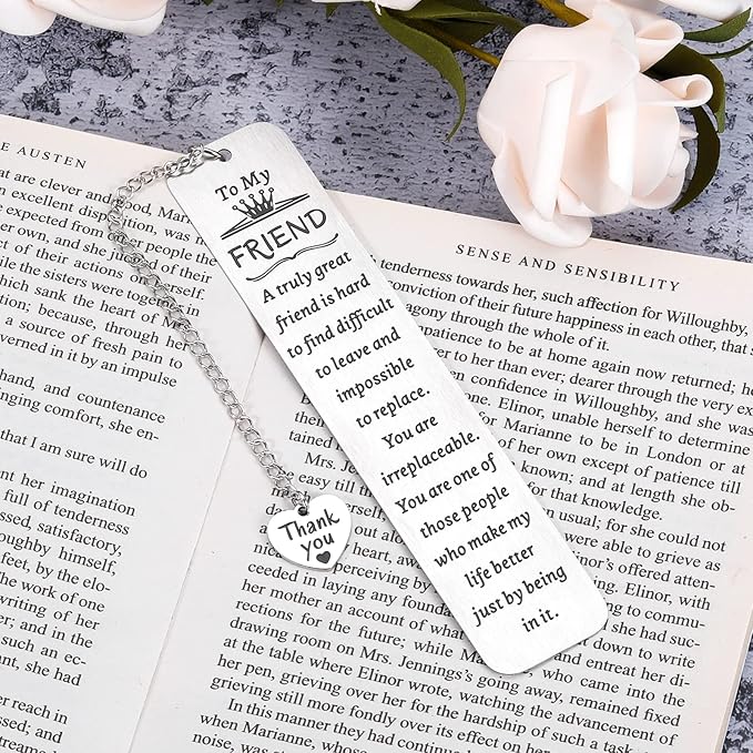 Friendship Gifts for Women Friends Bookmark for Best Friend Female Her Coworker Colleague Sister Thank You Gift Ideas Appreciation Graduation Christmas Birthday Galentine's Day Going Away Retirement