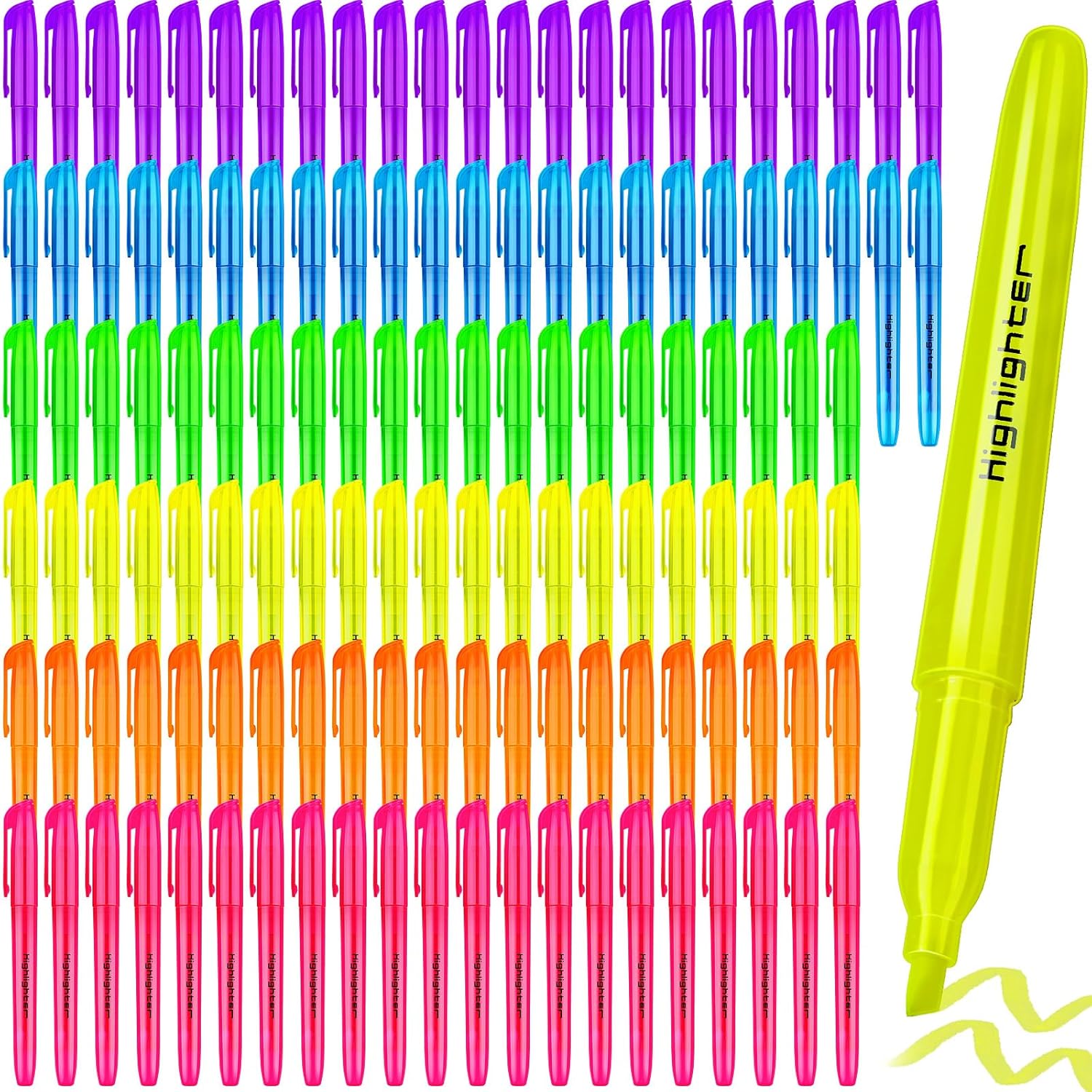 360 Pieces Highlighter Bulk Assorted Colors Highlighter Markers Chisel Tip Highlighter Pens for School Classroom Office (360)