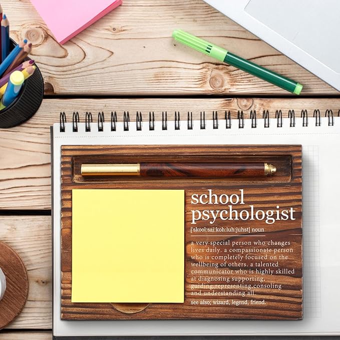 School Psychologist Gifts, School Counselor Appreciation Gifts Thank You Gifts for School Psych Behavior Therapist, Positivity Gifts Desk Self-Stick Note Pad Holders TZP03