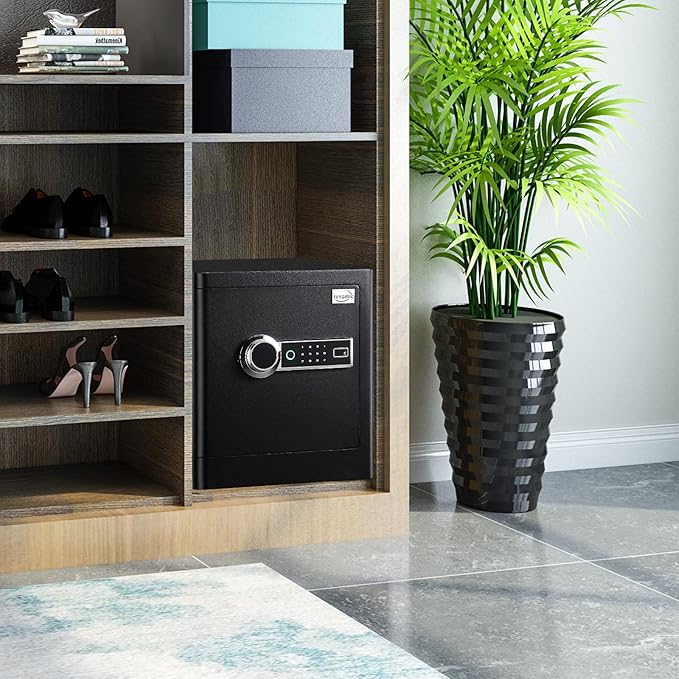 Tenamic Deluxe Biometric Fingerprint Safe Box Smart Touch Screen Fireproof Safe for Home Office Hotel 2.16 Cubic Feet