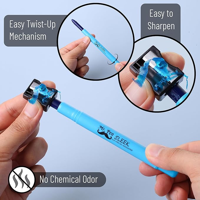 Mr. Pen No Bleed Gel Highlighter, Bible Highlighters, Blue, Pack of 4