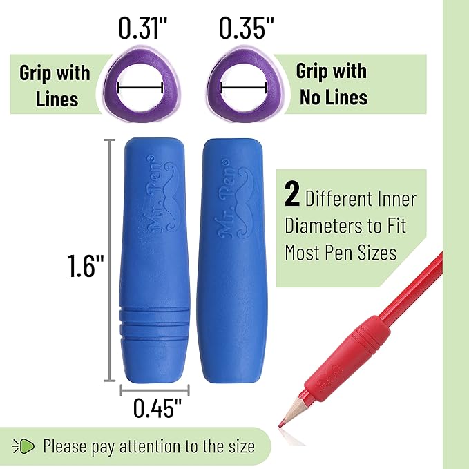 Mr. Pen- 12 Pack, Colorful, Pencil Grips, Pencil Holder for Kids, Pencil Grippers for Kids, Rubber Pen Grips for Adults with Arthritis