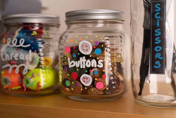 Chalk Markers - 8 Vibrant Fine Tip, Erasable, Non-Toxic, Water-Based, For Kids and Grown-Ups for Glass or Chalkboard Markers for Businesses, Restaurants, Liquid Chalk Markers (Vibrant 1mm)